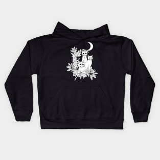 Bewitched Cats - b&w version Kids Hoodie